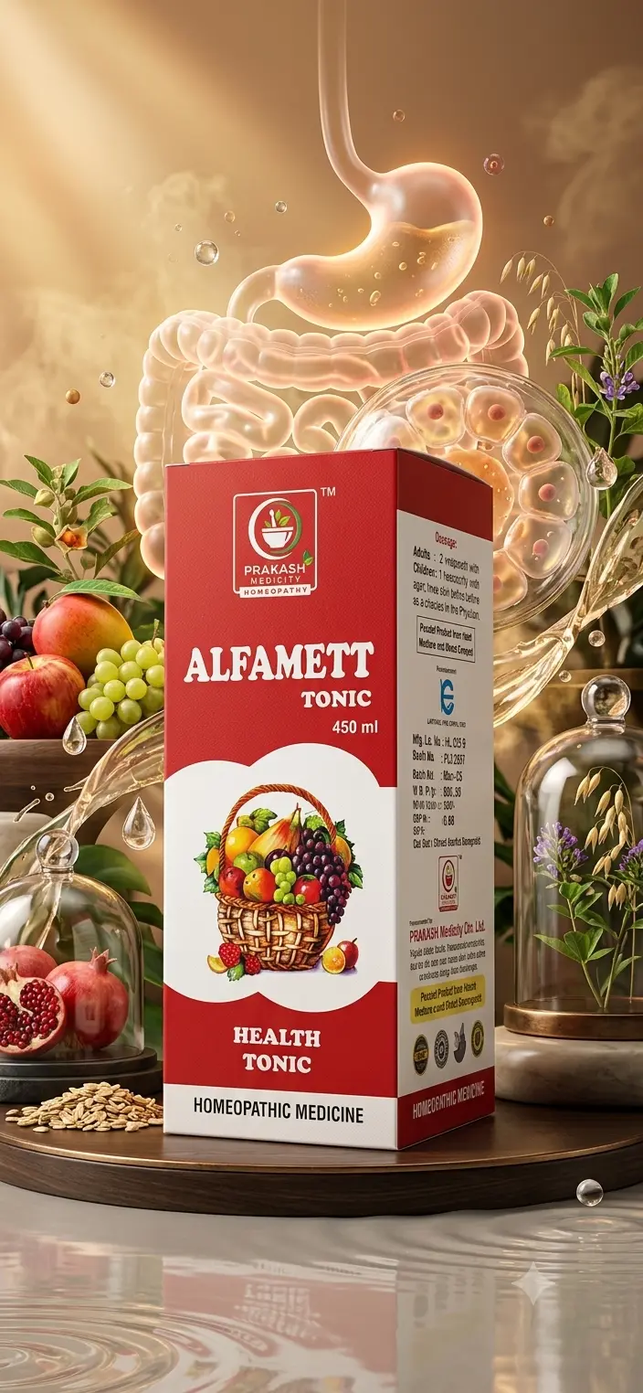 ALFAMETT TONIC — General health tonic for daily wellness. Homoeopathic health tonic, 450 ml. by Prakash Medicity Homeopathy