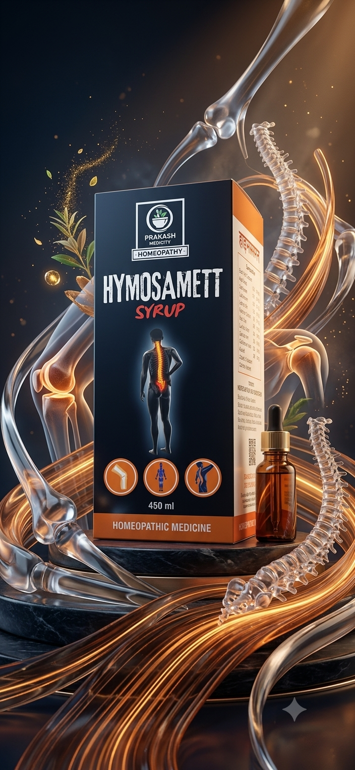 HYMOSAMETT SYRUP — For spine, joint and muscular support. Homoeopathic syrup, 450 ml. by Prakash Medicity Homeopathy