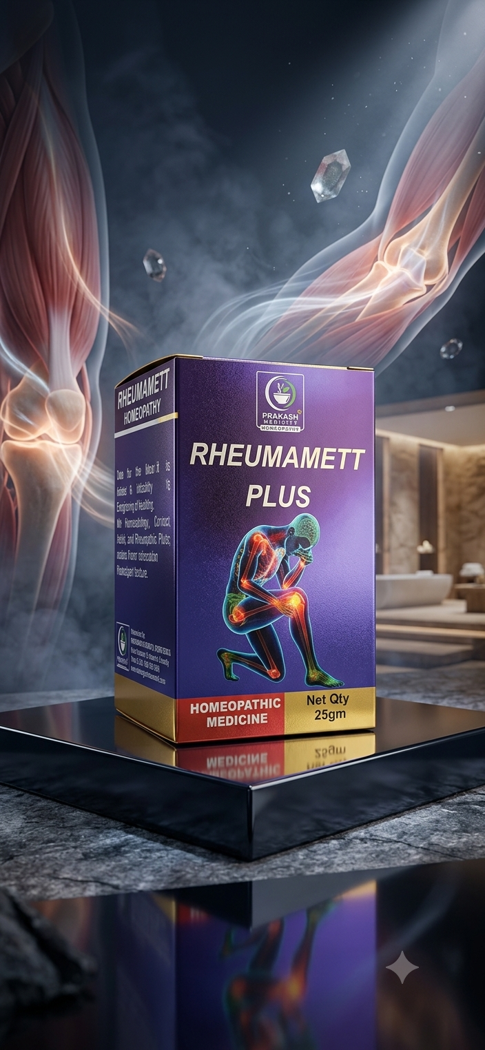 RHEUMAMETT PLUS — For rheumatic and joint pain. Homoeopathic medicine, net qty 25 gm. by Prakash Medicity Homeopathy