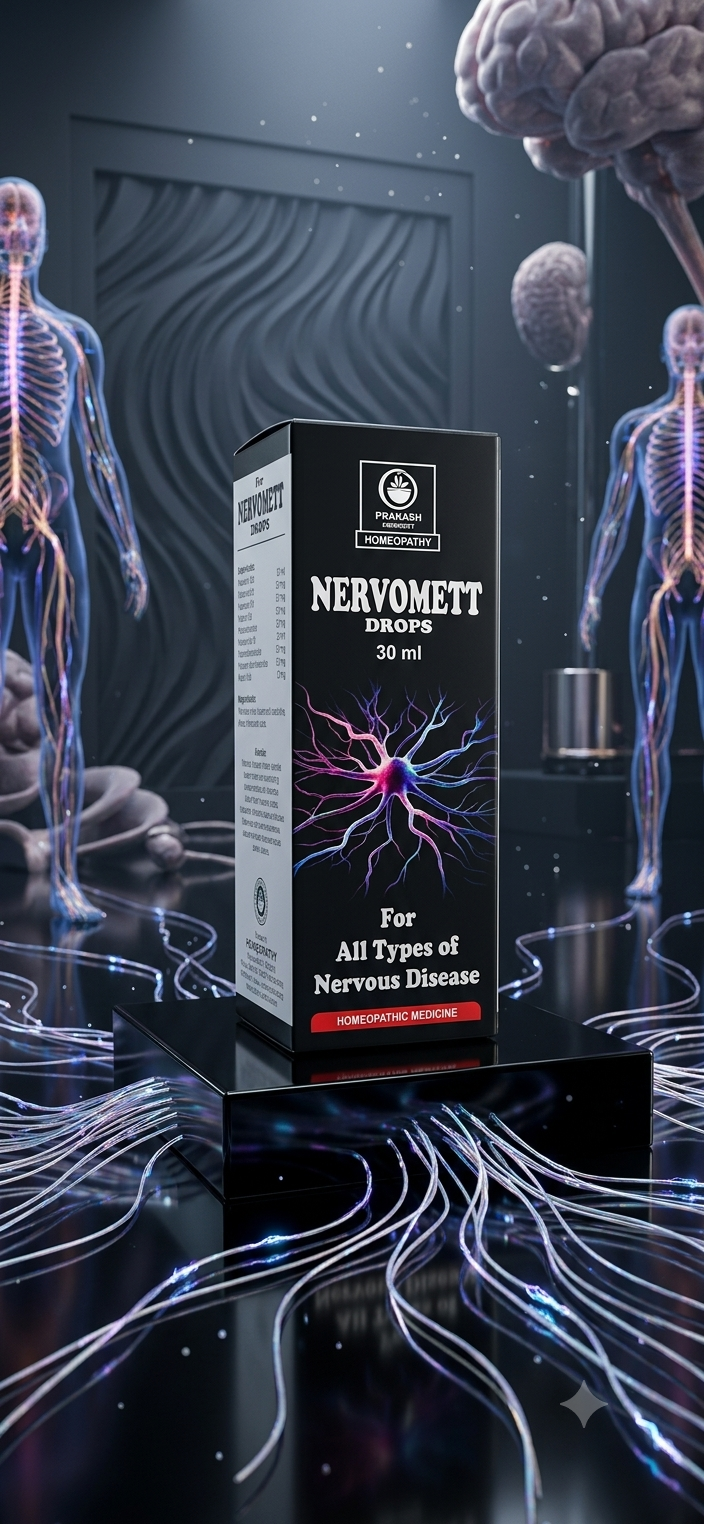 NERVOMETT DROPS — For all types of nervous disease. Homoeopathic drops, 30 ml. by Prakash Medicity Homeopathy