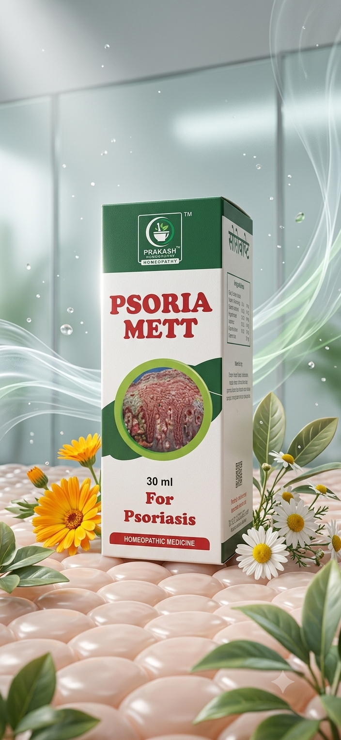 PSORIA METT — For psoriasis and skin complaints. Homoeopathic medicine, 30 ml. by Prakash Medicity Homeopathy